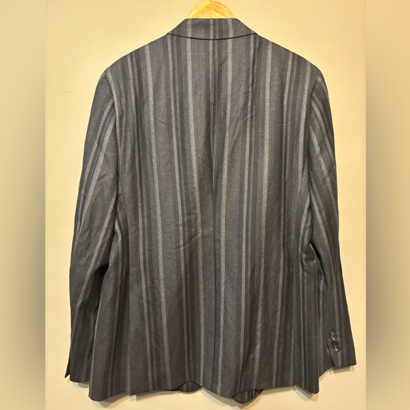 ETRO Milano Italian Wool, Silk/Cupro Lined Striped Designer Blazer - Picture 5 of 12
